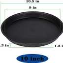 6 Pack 10 inch Plant Saucer, Heavy Duty Plastic Plant Saucers 10 inch Round, Durable Plant Tray for Pots, Flower Saucers for Indoors, Plant Pot Saucers, Trays for Planter 8"/9"/10" (Black)