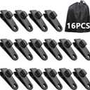 16 Pcs Tarp Clips Heavy Duty Lock Grip, Tarp Clamps, Fit for Tent Awnings Caravan Canopies Car Cover Swimming Pool Cover Fasteners Clips