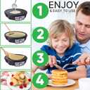 Nutrichef Electric Crepe Maker Pan & Griddle | 12 Inch Nonstick Cooktop | LED Indicators & Adjustable Temperature Control | Includes Spatula, Batter Spreader | Cooks Crepes, Roti & Pancakes