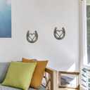 BESTOYARD Heart Shaped Horseshoe Wall Decor | Rustic Western Wall Hanging Sculpture in Black Resin | Farmhouse Equestrian Home Decor & Good Luck Housewarming