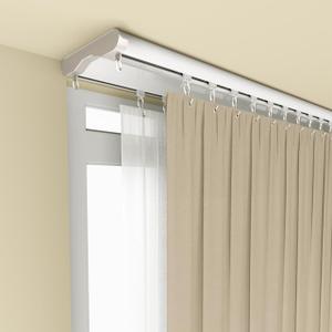 Silent Double Curtain Track Ceiling Mount 6'/8'/10'/12'/15', Wide 4" White Aluminum track Curtains Rail, Bedroom/Window/Hotel Drop Ceiling Curtains Tracks (without curtains & hooks) (Double, 15ft)