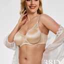 Wingslove Women's Full Coverage Bras Plus Size Underwire Sheer Mesh Bra Smooth Splicing Lace Support No Padding (34B, Nude)