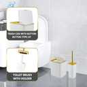 Bathroom Accessory Set White-9PC Set with Toilet Brush, Trash Can, Soap Dispenser, Q-Tip Holder | Modern Home Bath Essentials (White, Bath Set)