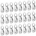 24 Pack M20 Single Pulley Block, 304 Stainless Steel Wire Rope Cable Pulley, Heavy Duty Swivel Pulley Wheel Hanging Wire Towing Wheel for Lifting