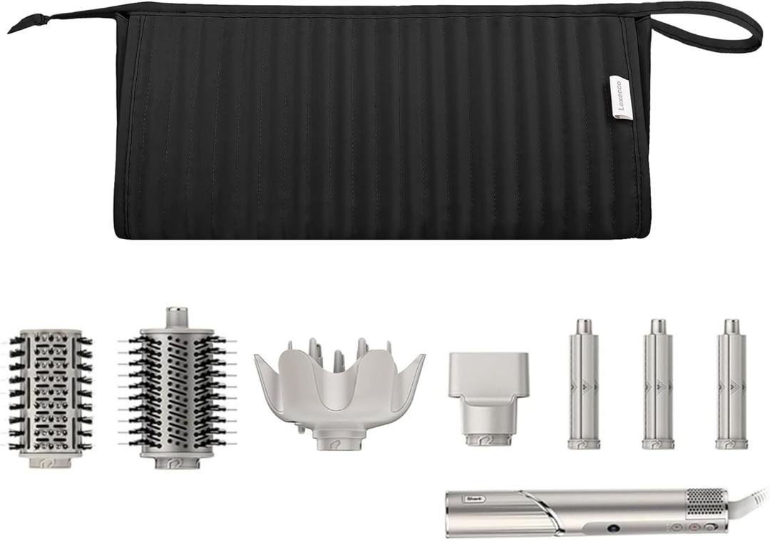 Lexeeco Dy son Air wrap Travel Case Hair Tools Travel Bag for Shark Flexstyle Carrying Case Portable Shark Hair Dryer Revlon Flat Curling Iron Organizer (Black)