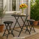 Lavish Home Folding Stool - Set of 2 Counter Height Bar Stools 24-Inch Backless Folding Chairs with 225lb Capacity for Kitchen, Rec Room, or Game Room (Black)