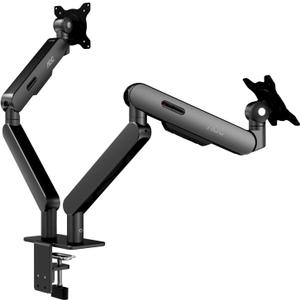 AOC AM420G Dual Monitor Stand - Full Adjustable Monitor Desk Mount Swivel Vesa Bracket with C Clamp, Grommet Mounting Base for 17 to 34 Inch Computer Screens - Each Arm Holds 4.4 to 19.8lbs