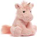 Pink Unicorn Stuffed Animal 10 Fluffy Plush Unicorn with Gold Sparkly Horn for Girls