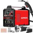 MIG Welder 110V, 135A Flux Core MIG Welder/Lift TIG/Stick 3-in-1 Welding Machine with [Large LED Display] and Synergy, IGBT Inverter Welder and Portable Gasless Welder Equipment
