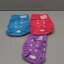 wegreeco Washable Reusable Premium Female Dog Diapers, Medium Large Small Dog Doggie Puppy & Doggy Diapers Female,Period Panties in Heat (Pack of 3, Medium) (Medium (12"-15" Waist), Bright Color)