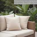 18" x 18" Throw Pillows with Inserts, Outdoor Waterproof Pillows, Square Decorative Pillows for Patio Furniture Garden Couch Sofa Home(Light Khaki, Set of 3)