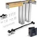 Soft Close Pocket Door Frame Kit With Black Privacy Lock, Easy to Install for 24" to 36" Wide Doors, Durable Hardware Kit