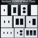 Metal Electrical Outlet Covers, Light Switch Cover Wall Plates, Mid Size Thicker Decorative Switch Plates,Receptacle Wall Plate of Modern Styles (Pure White, 1 Gang Decorator 4 Pack)