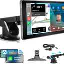 Podofo Wireless CarPlay Car Stereo Portable CarPlay Radio, 7 Inch IPS Touchscreen Support Android Auto, Mirror Link, Navigation, Bluetooth, Voice Control, FM/AUX Transmit, Car Audio Receiver