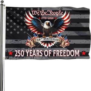 4 x We The People 250 Years Flag, 3x5 Feet Outdoor Flag | with 2 Brass Grommets, for Garden Patriotic Balcony Decor