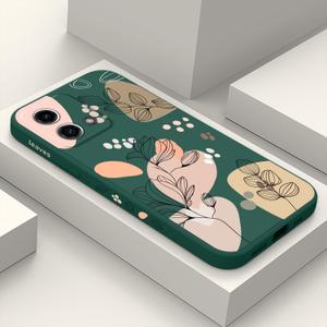 LEECG for Motorola Moto G Stylus 5G 2023 Case, Flower Pattern Slim Case Soft Silicone Protective for Moto G Stylus 5G 2023 Phone Cover, Morandi Green