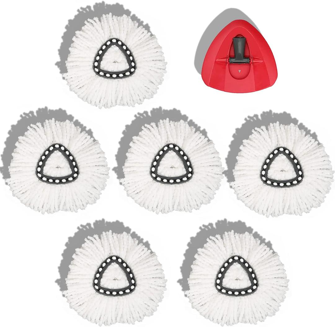 homsis Mop Head Replacement Compatible with O Ceda EasyWring Spin Mop Replace Refills for Ocedar, Deep Cleaning Machine Washable and Easy-to-Replace, 6+1 Count