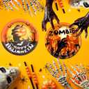 Serves 32 Halloween Party Plates Paper Plates Disposable Plates, 7''Round Plate Party Supplies
