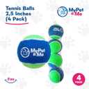 2 x My Pet & Me - Dog Tennis Balls - 2.5-Inch | Soft, Lightweight Balls for Fetch, Teething & Moderate Play | Indoor & Outdoor Dog Toys for Puppies & Small to Medium Dogs (4 Pack)