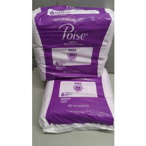 Poise Incontinence & Postpartum Pads for Bladder Leaks, 5 Drop Maximum Absorbency, Long Length, 84 Count