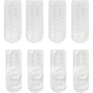 4 Pairs Baby Fuzzy Socks with Grips Toddlers Cozy Anti Slip Winter Sock for 1-6 Years Boys Girls Warm Gift Socks (White)