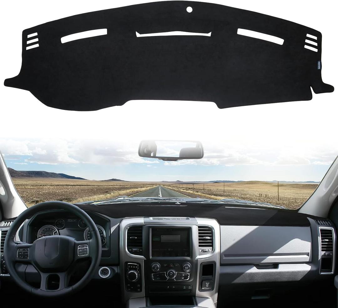 ISSYAUTO Dashboard Cover Mat Dash Cover Compatible with 2010-2018 Ram 1500 2500 3500 & 2019-2024 Ram 1500 Classic Model, Dash Board Protector Cover (10-18 Ram)