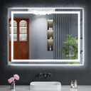 40"x32" LED Bathroom Mirror with Lights, Backlit + Front Lit with CRI>90, Lighted Mirror for Bathroom, Anti-Fog, Dimmable Brightness, 3 Colors, Memory Function, Shatterproof Tempered Glass