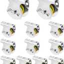 QWORK Wall Mount Pulleys, 12 Pcs 1-1/2" Ceiling Mount Single Pulley V-Groove Pulley Hardware Accessories for 3/8" Wire or Rope, Working Load 420 Lbs, Heavy-Duty Iron Galvanized Pulley