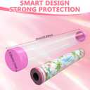Unittype Mahjong Mat Tube Storage Bag with 2 Rubber Outer Caps 36 Inch Mahjong Mat Holder Clear Artwork Tube Case for Board Games Travel Storage-Mat Not Include(Pink,1 Pcs), 36.69 inches