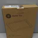 Scalloped Marble Decorative Tray,Luxury Natural Stone Bathroom Vanity Tray, Dresser Top Perfume Coffee Home Kitchen Toilet Sink Tray, Key Trinket Ring (Travertine, 10.8 * 8)