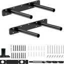 2pcs Floating Shelf Bracket, 10" Heavy Duty Hidden Shelf Brackets Hardware, Solid Steel Support Rods with Tools, Wall Mounting Invisible Floating Shelves Bracket for Kitchen, Living Room