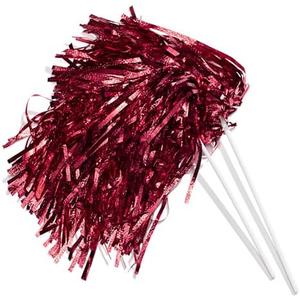 Anderson's Metallic Maroon Foil Textured School Spirit Shakers, Cheerleader Pom Poms, Football, Basketball, Homecoming, Squad, Team, Party, Dance, Club, Performance, Fan Celebration Pack of 10