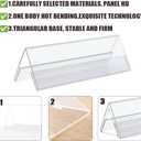 4 PACK Name Plate Holders Acrylic for Desks,8X3 Inch Horizontal Slant Back Office Desk Sign Holders for Desks