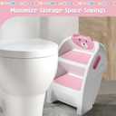TPN Toddler Step Stool for Bathroom Sink and Potty Training Durable Anti-Slip,Anti-Tip A-Frame,10-Second Assembly, 2-Step Potty Stool with Wide Steps (Pink)