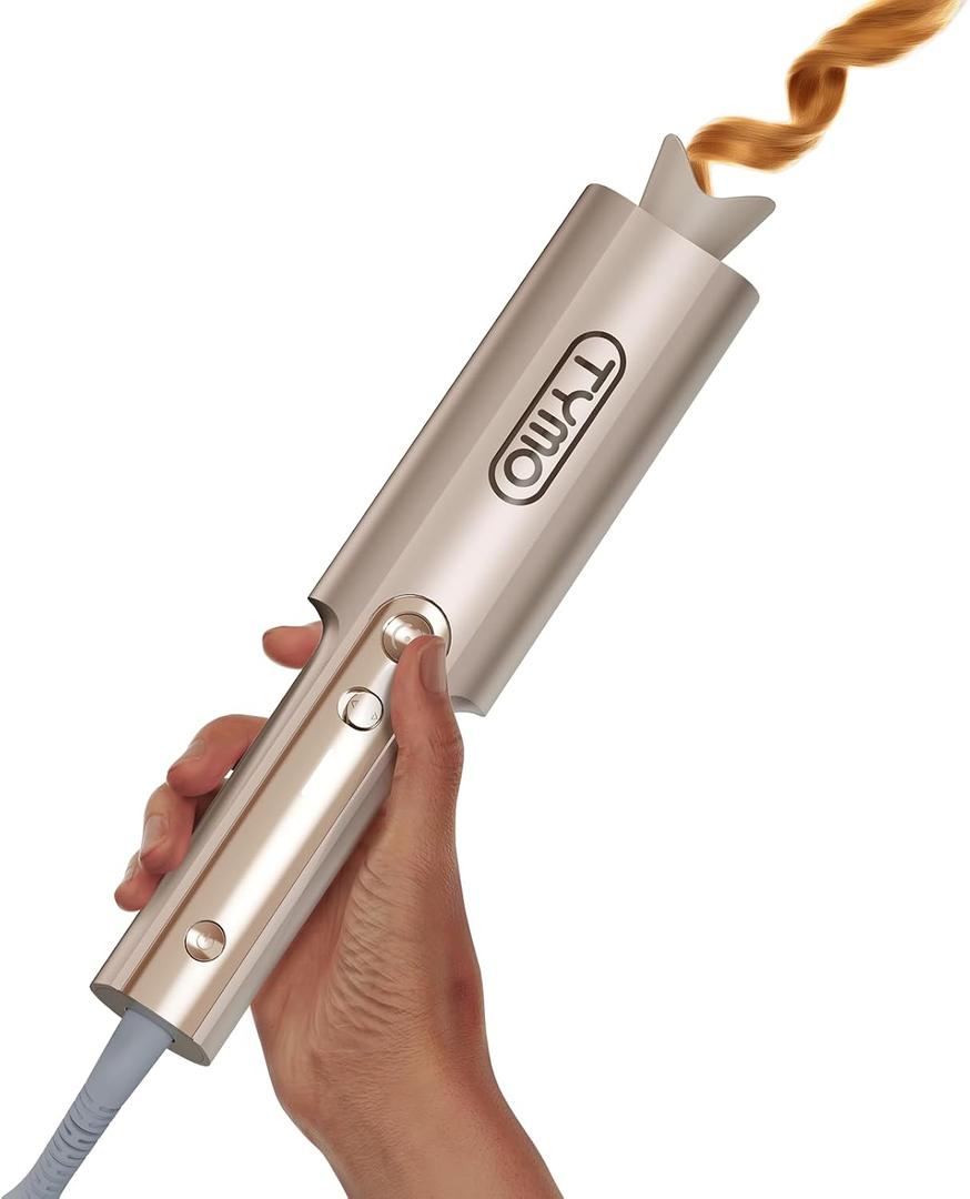 Upgraded Automatic Rotating Curling Iron - TYMO CurlPro Plus Long Barrel Curling Wand for Long Hair, Ceramic Hair Curler for Women, Anti-Scald, Tangle-Free, 600M Ionic, Dual Voltage, Gold, 1 Inch Upgraded Automatic Rotating Curling Iron - TYMO CurlPro Plus Long Barrel Curling Wand for Long Hair, Ceramic Hair Curler for Women, Anti-Scald, Tangle-Free, 600M Ionic, Dual Voltage, Gold, 1 Inch