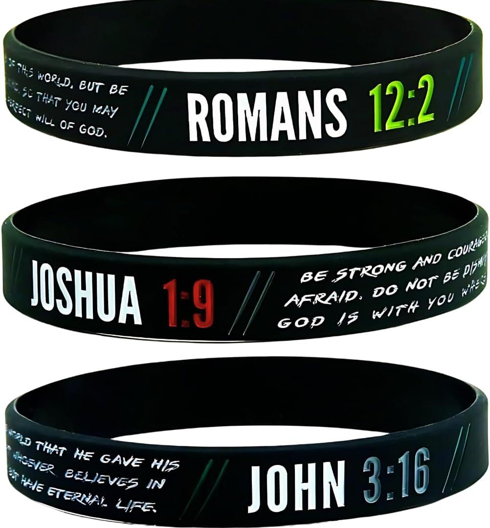 Ezekiel Gift Co. Christian Wristbands for Guys (6-pack) - John 3:16, Romans 12:2, and Joshua 1:9 - Religious Bible Gifts for Him Christian Men Pulseras Para Hombres Bracelets for Men Ezekiel Gift Co. Christian Wristbands for Guys (6-pack) - John 3:16, Romans 12:2, and Joshua 1:9 - Religious Bible Gifts for Him Christian Men Pulseras Para Hombres Bracelets for Men