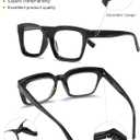 3 Pack Oversize Square Design Reading Glasses for Women, Blue Light Blocking Reader (Black&leopard&transparent)