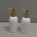 Natheeph 14OZ Ceramic Soap Dispenser Ceramic Soap Pump Dispenser Can Fill Liquid for Bathroom/Kitchen (2PC White)