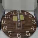 Lafocuse 12 Inch Silent Brown Wall Clocks for Kitchen Living Room Decor, Wooden Rustic Wall Clock Battery Operated, Decorative Farmhouse Clock