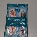 IDISON Multi Charging Cable (4ft 2Pack), 3 in 1 Charging Cable Nylon Braided USB A/C Port iPhone Charger Cord with Type C Lightning USB for Apple iPhone Android Phone -Silver Rose