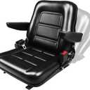 Lawn Mower Seat,Universal Tractor Seat,Adjustable Forklift Seat with Adjustable Back,Slide Rail,Armrest and Seatbelt for Forklift,Tractor,Mower,Telehandler,Backhoe,Excavator Dozer (xl)