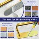 Paper Towel Holder, Self Adhesive or Drilling Paper Towel Holder Under Cabinet, Stainless Steel Gold Paper Towel Holders Wall Mount for Kitchen, Bathroom, Sink, Pantry, Fridge (Gold)