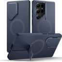 SURITCH for Samsung Galaxy S24 Ultra Phone Case, Magnetic Protective Cover with Camera Cover & Adjustable Metal Kickstand for Galaxy S24 Ultra (2024)-Dark Blue