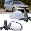Right Passenger Paintable Gray Side Mirror Compatible with Volkswagen Jetta 2005-2010 Heated with Turn Signal Indicator Power Glass Manual Folding Paint To Match Gray Replace # 1K1 857 508 DB 9B9