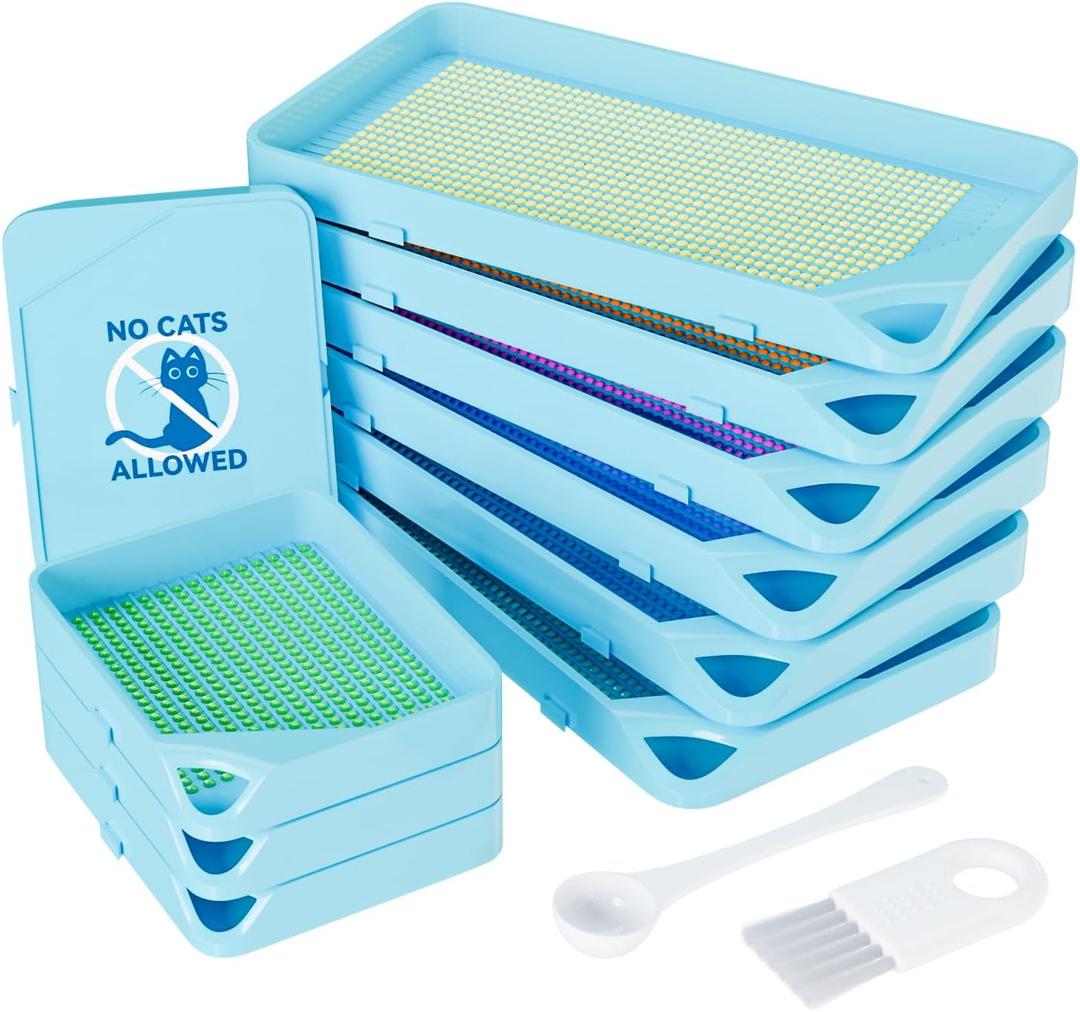 ARTDOT 10-Piece Interlocking Diamond Art Trays Kits for Adults, Stackable Diamond Painting Accessories and Tools (Blue)