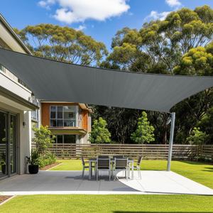 Cool Area Sun Shade Sail 10x13FT Rectangle Shade Canopy Outdoor Shade Cover for Patio Backyard Deck Garden, Dark Grey
