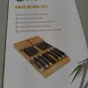 Utoplike in-Drawer Knife Block Bamboo Kitchen Knife Drawer Organizer, Handle Steak Knife Holder Without Knife, Fit for 12 Knives and 1 Sharpening Steel (Knives Not Included)