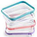 Hoolerry 4 Pcs Hard Clear Zipper Case Makeup Bags Plastic Zipper Pouch Transparent Storage Box Containers for Cosmetics, Snacks, Building Blocks, Puzzles(Clear,9.8 x 7.9 x 2 in,Multicolor)