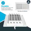 EZ-FLO 14 x 6 Inch (Duct Opening) Air Vent Cover for Wall or Ceiling, Two-Way Ventilation Register, Solid Steel HVAC Register Cover, White, 61613