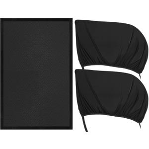 Tallew 3 Pcs Magnetic Car Window Shades with Breathable Mesh Cover Camping Side Window Sunshade Anti-Mosquito Elastic Sunroof Cover UV Sun Privacy Protection for Most Cars Truck SUVs